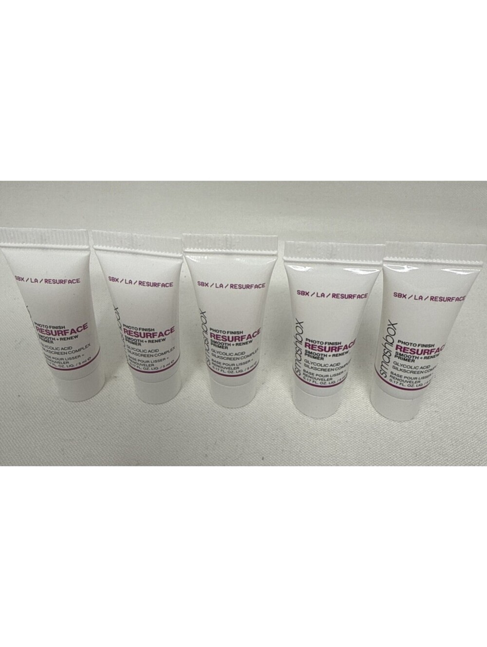 5 X Smashbox Photo Finish RESURFACE Smooth + Renew Primer 17oz Ea (.85 Oz)CJ 300
